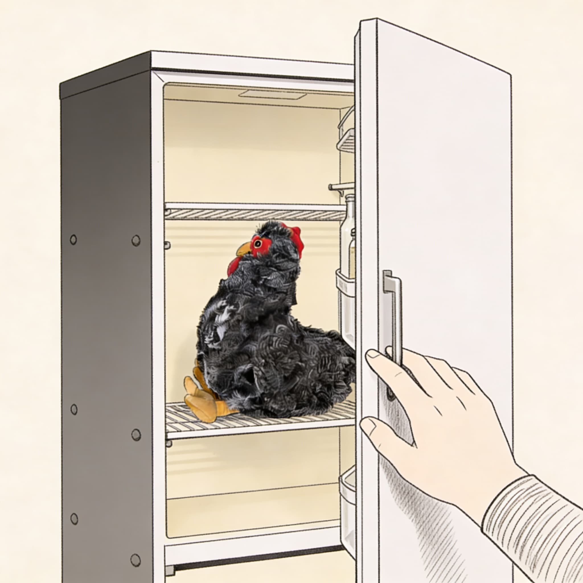 A chicken found in an unusual place